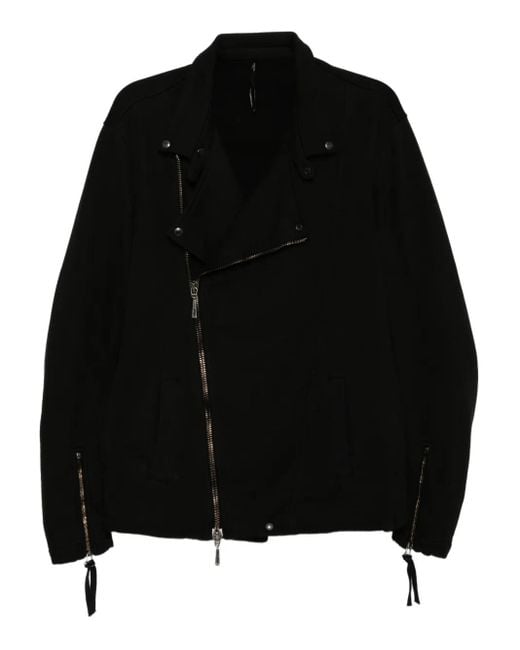 メンズ Masnada コットン ライダースジャケット Black