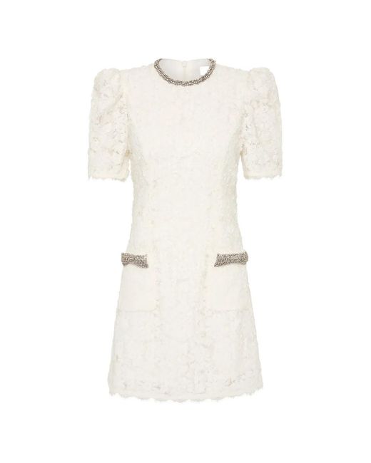 Rebecca Vallance White Dillon Laced Mini Dress