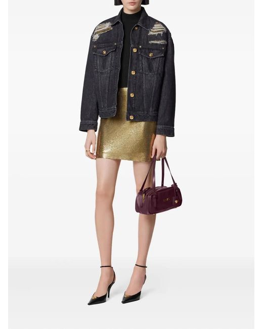 Versace Green Sequined Mini Skirt