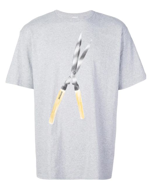 Supreme Gray Shears Graphic-Print T-Shirt for men