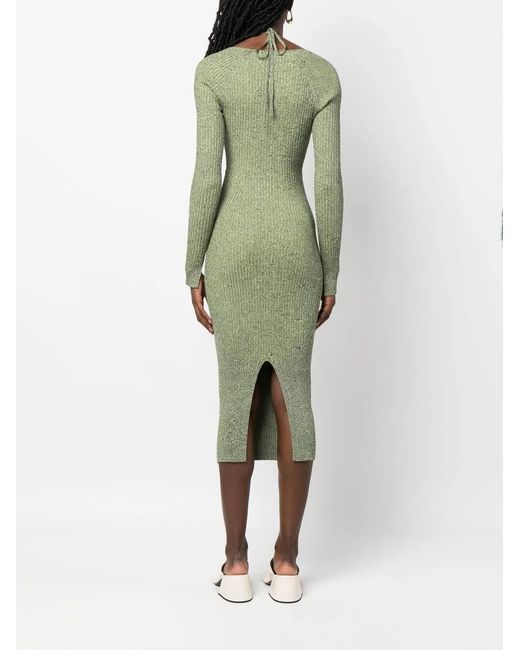Jonathan Simkhai Green Crossover Strap Bodycon Midi Dress