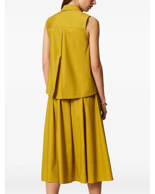 Twinset Yellow Buttoned Midi Skirt