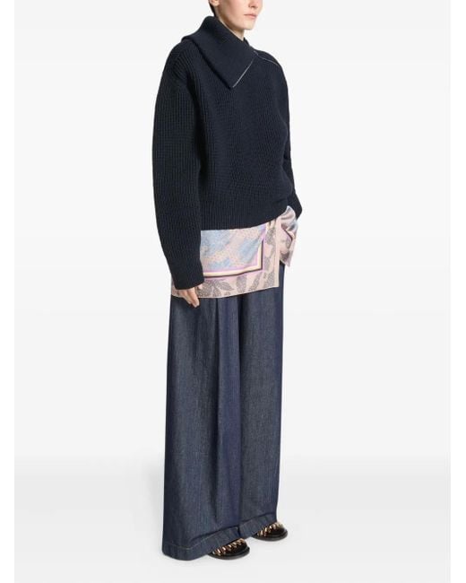 Dries Van Noten Natural Grometric-Pattern Wrap Mini Skirt