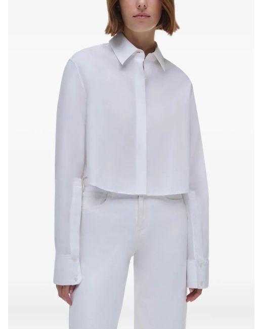 Jonathan Simkhai White Renata Cropped-Hemd