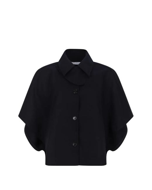 Chaqueta Con Cuello Y Botones Max Mara de color Blue