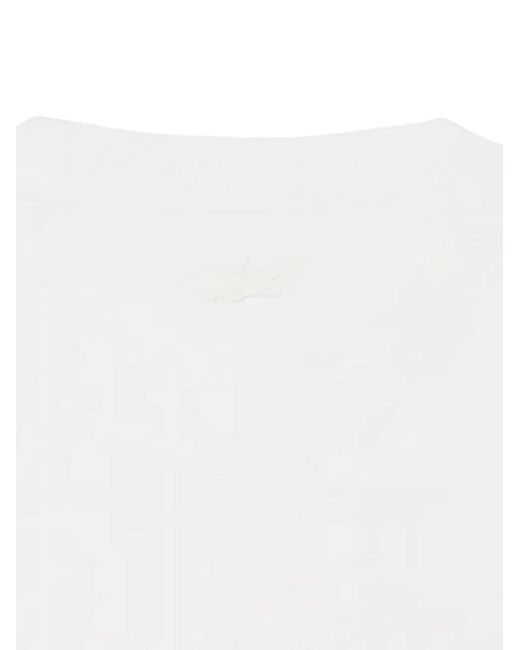 Lacoste White Embroidered-Logo T-Shirt for men