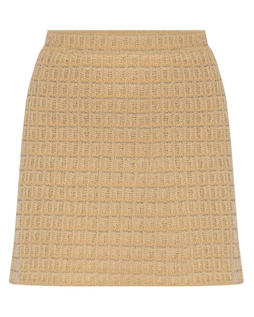 By Malene Birger Natural Cotton-blend Knitted Miniskirt