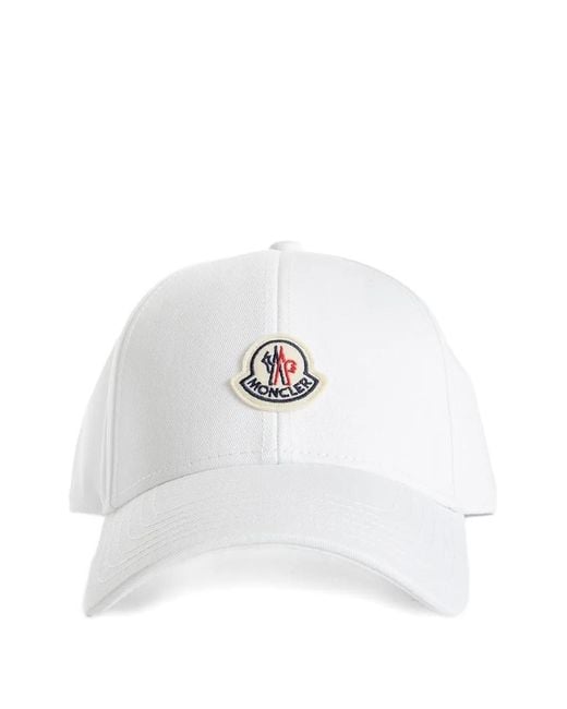 Moncler White Logo-Patch Baseball Cap for men