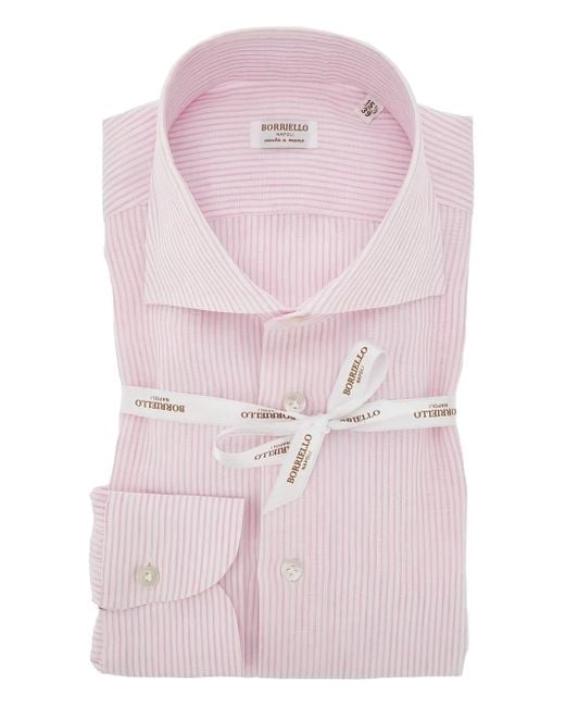 Camicia A Righe di Borriello in Pink da Uomo