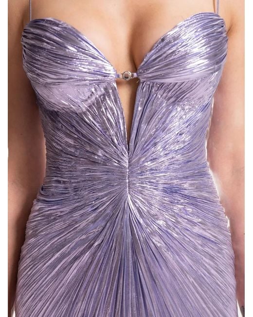 Maria Lucia Hohan Purple Sara Metallic-Effect Maxi Dress