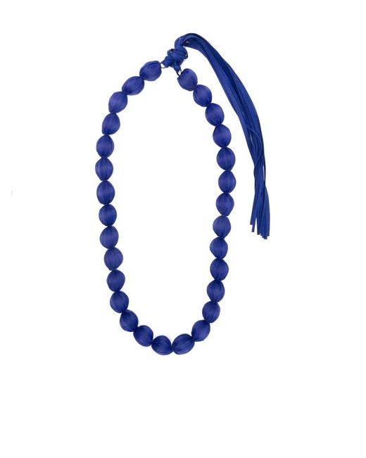 Pleats Please Issey Miyake Blue Pleats Please By Issey Miyake "Shibori" Necklace