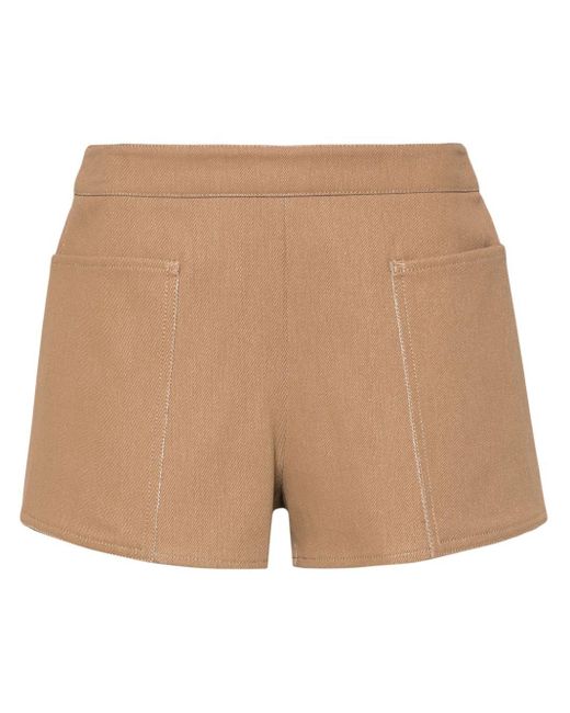 Max Mara Natural Denaro Shorts aus Baumwoll-Twill