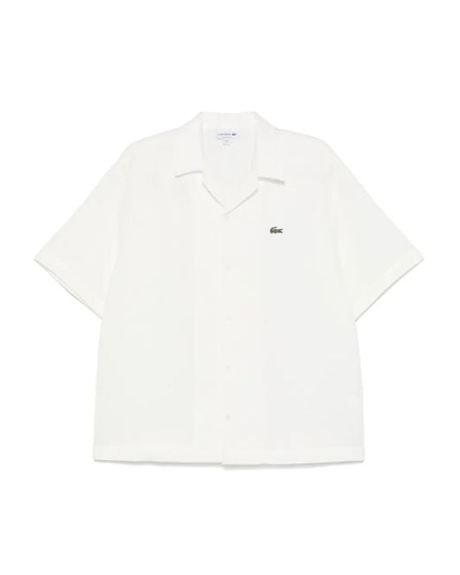 Chemise En Maille Gaufrée Lacoste pour homme en coloris White