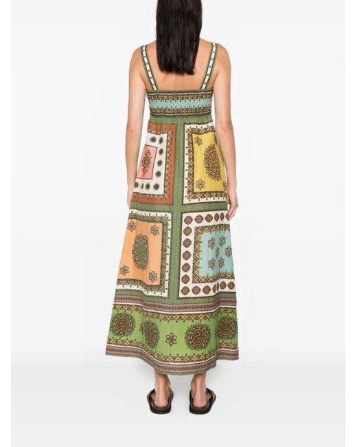 Robe Mi-Longue Contina À Encolure Carrée ALÉMAIS en coloris Green