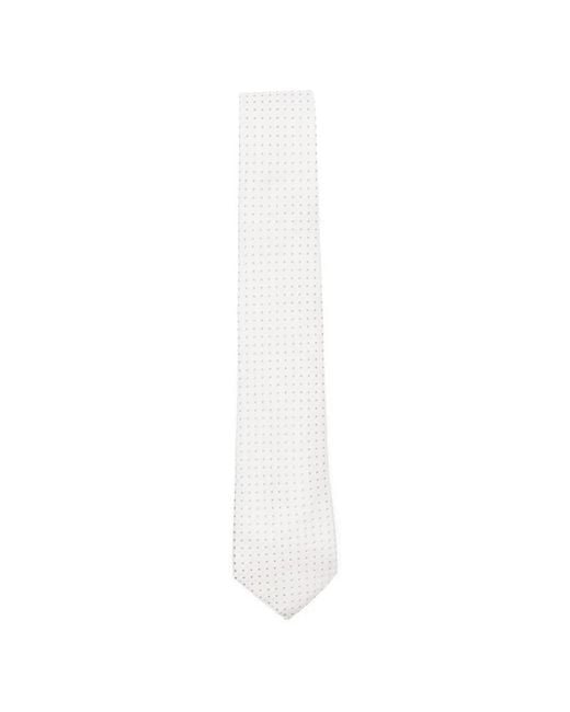 Canali White Micro-Pattern Tie for men