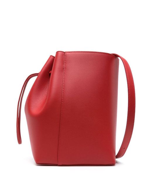 Maeden Red Canna Leather Shoulder Bag