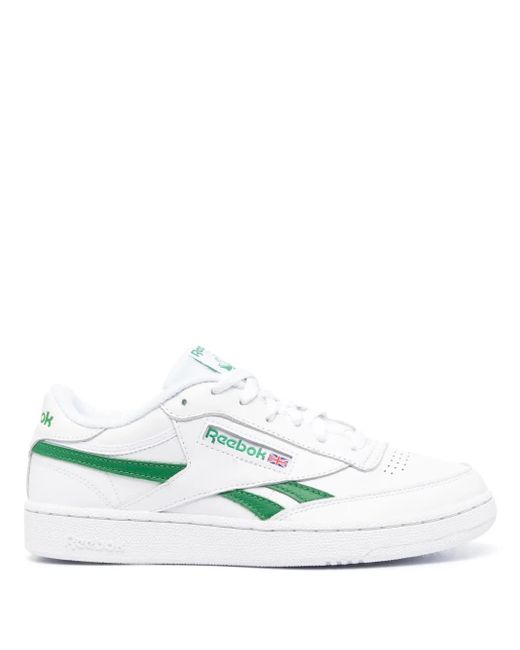Reebok White Logo-Patch Leather Low-Top Sneakers for men