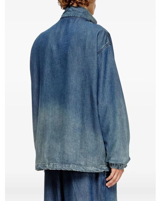 DIESEL Blue D-Krap-S6 Zip-Fastening Denim Jacket for men
