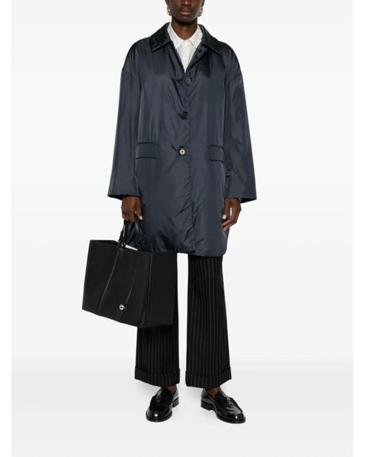 Aspesi Blue Button-Fastening Pocket Coat