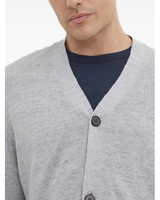 Theory Gray Buttoned Cardigan for men
