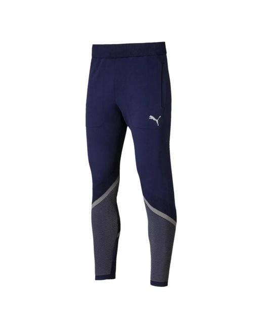 PUMA Blue Reactive Evoknit Logo-Detail Track Pants for men