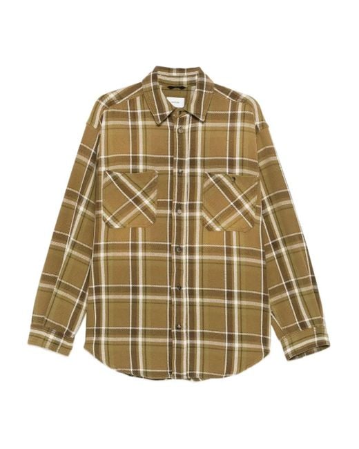 Haikure Natural Checked Chest-Pockets Overshirt