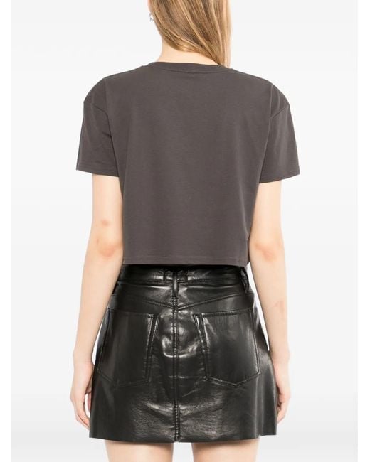 Melt Black T-Shirt Crop À Imprimé Graphique