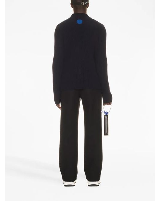 Off-White c/o Virgil Abloh Black Logo-Embroidered Rib-Knit Jumper for men