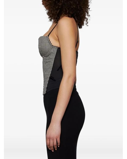 Vetements Gray Checked Corset Top