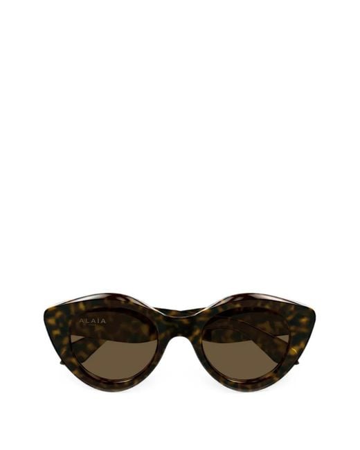 Alaïa Black Tortoiseshell-Effect Cat-Eye Sunglasses