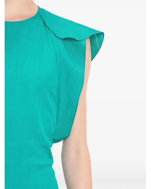 Abito Midi Con Maniche Ad Aletta di Victoria Beckham in Green