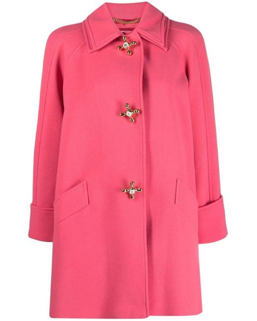 Moschino Pink Einreihiger Mantel