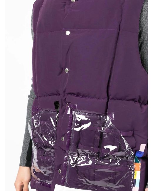 TAKAHIROMIYASHITA The Soloist Purple Quilted Funnel Neck Gilet for men