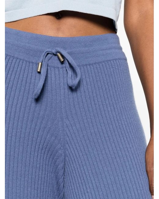 Bompard Blue Drawstring-Fastening Ribbed Trousers