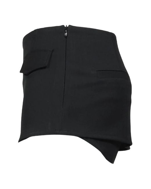 BOHEMSEO Black Oblique Layered Skorts