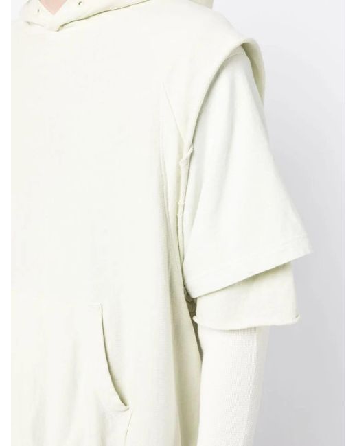 Undercover White Layered-Sleeve Cotton Hoodie for men