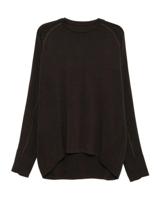 DEVOA Black Panelled Cotton Jumper for men