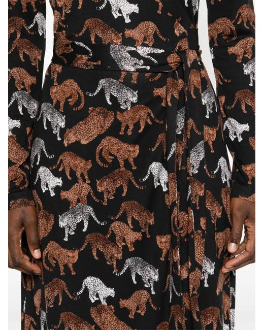 Diane von Furstenberg Black Abigail Midi Dress