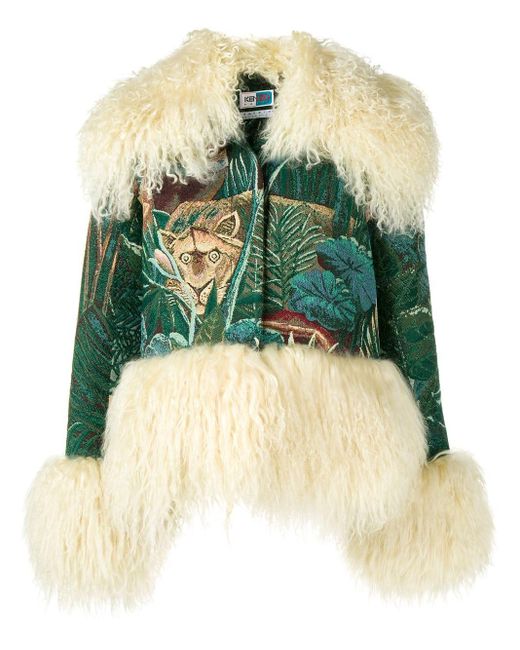 KENZO Green Trim-detail Embroidered Jacket