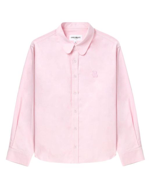 Chocoolate Pink Logo-appliqué Cotton Shirt