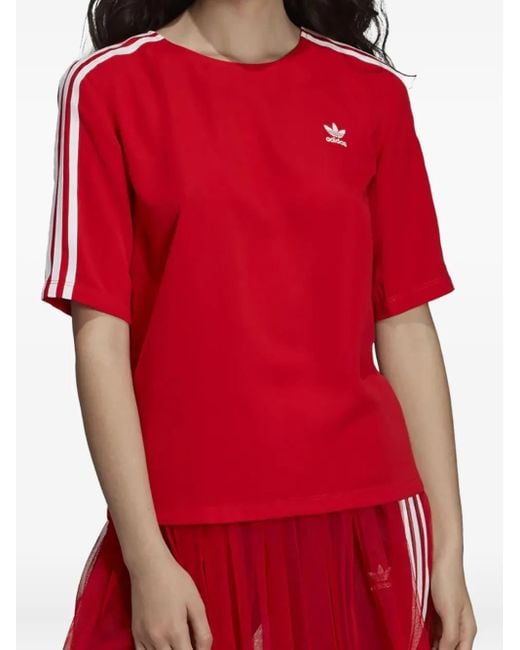 Adidas Stadium 3-Stripes T-Shirt in het Red