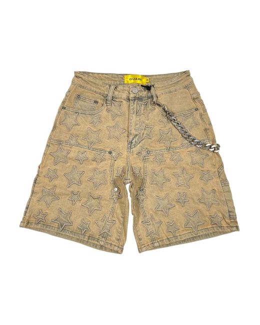 GUAPI Shorts Verfraaid Met Ster in het Natural voor heren