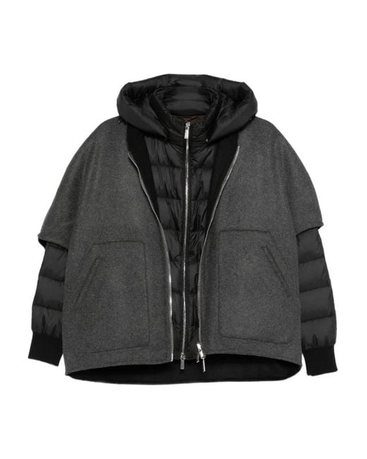 Moorer Black Reversible Hooded Jacket
