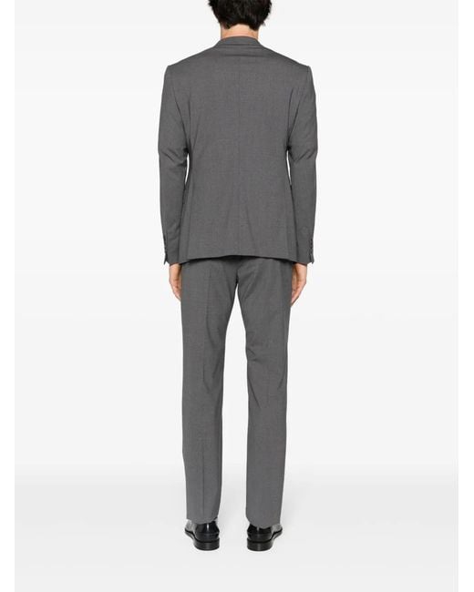 Emporio Armani Gray Single-Breasted Virgin Wool Suit for men