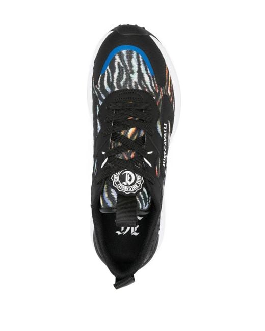 Just Cavalli Black Tiger-Print Running Sneakers for men