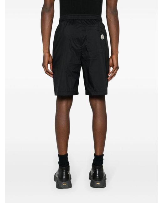 Moncler Black Logo-appliqué Bermuda Shorts for men