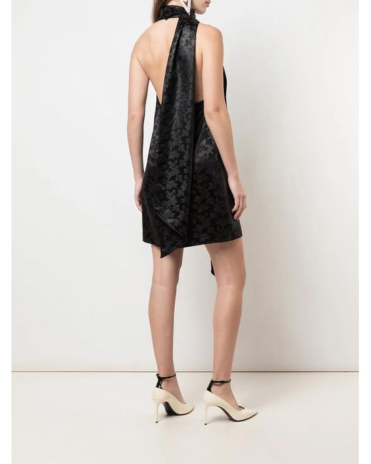 Givenchy Black Floral Silk Halterneck Dress