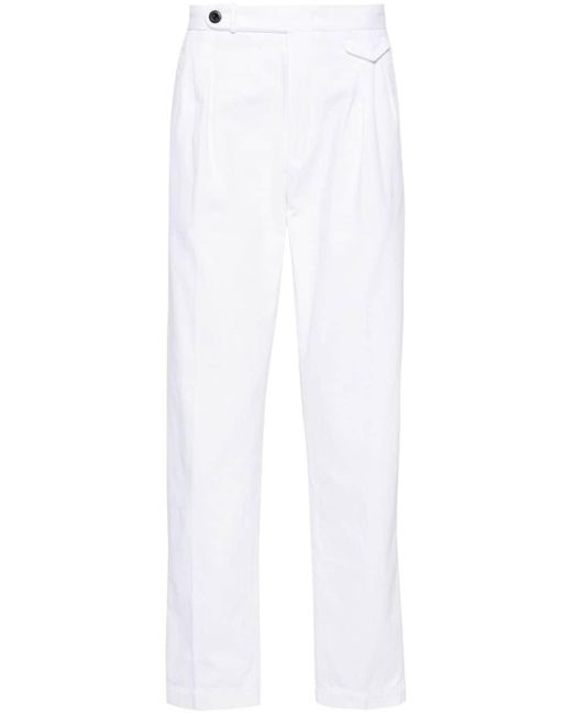 メンズ Incotex Tapered-leg Twill Trousers White