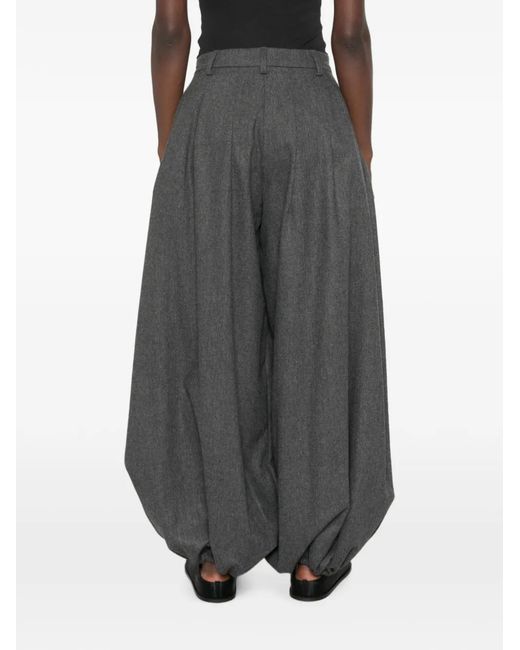 Thelatest Gray Pleated Balloon-Hem Pants