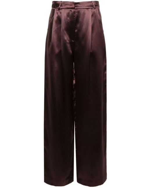Loulou Studio Purple Vione Silk-blend Trousers